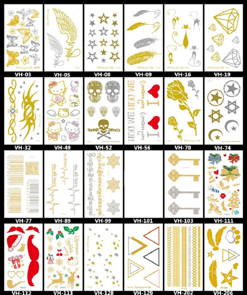 

10.5*6cm Temporary fake tattoos Waterproof tattoo stickers body art Painting for party decoration etc mixed golden color angel butterfly