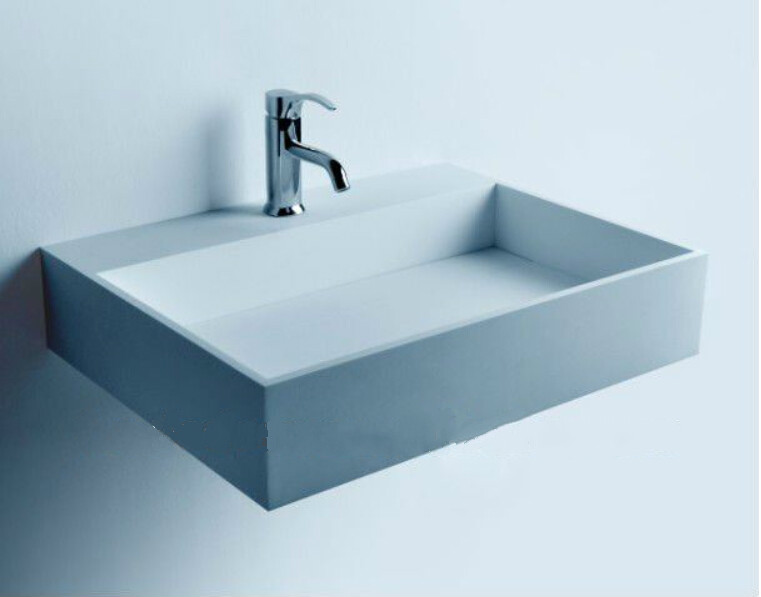 Rectangular Bathroom Solid Surface Stone Counter Top Sink And Fashionable Cloakroom Stone Matt Or Glossy Wash Basin RS3833-image-383361684