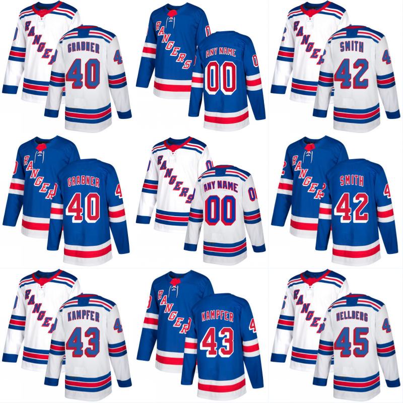 

2017-2018 Season New York Rangers Jersey 40 Michael Grabner 42 Brendan Smith 43 Steven Kampfer 45 Magnus Hellberg Custom Hockey Jerseys, White men s-3xl
