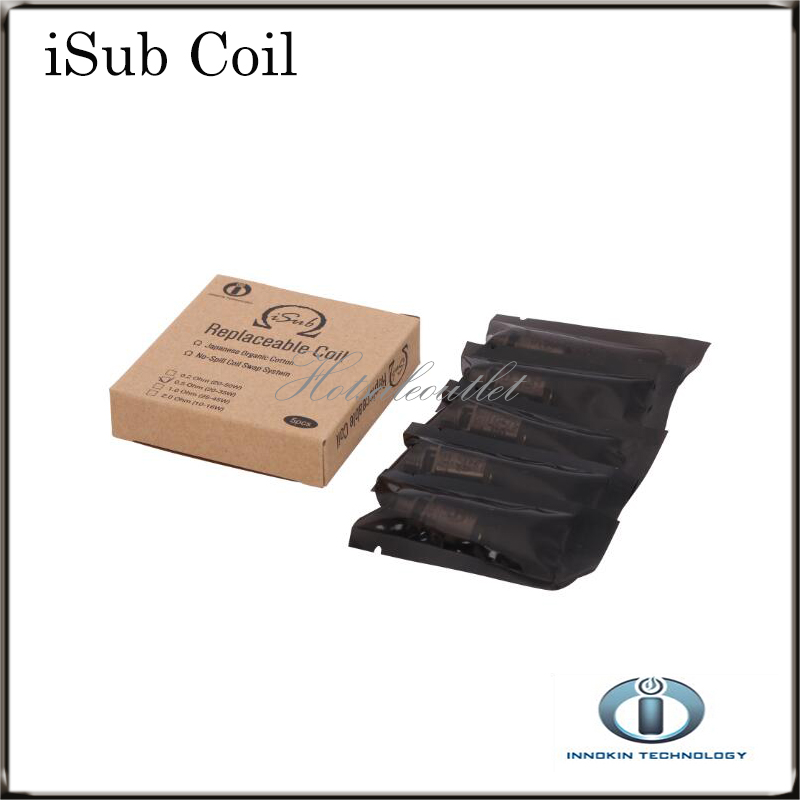 

Innokin iTaste iSub Coils iSub Ti Coil 0.4ohm 0.5ohm 0.2 ohm 2.0 ohm iSub SS BVC 0.5 Replacement Coils For iSub Tanks 100% Original in Stock