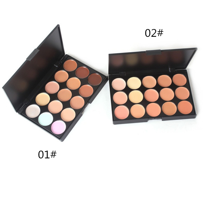 

15 Colors Makeup Concealer Foundation Contour Face Cream Makeup Palette Pro Tool for Salon Party Wedding Daily, Customize