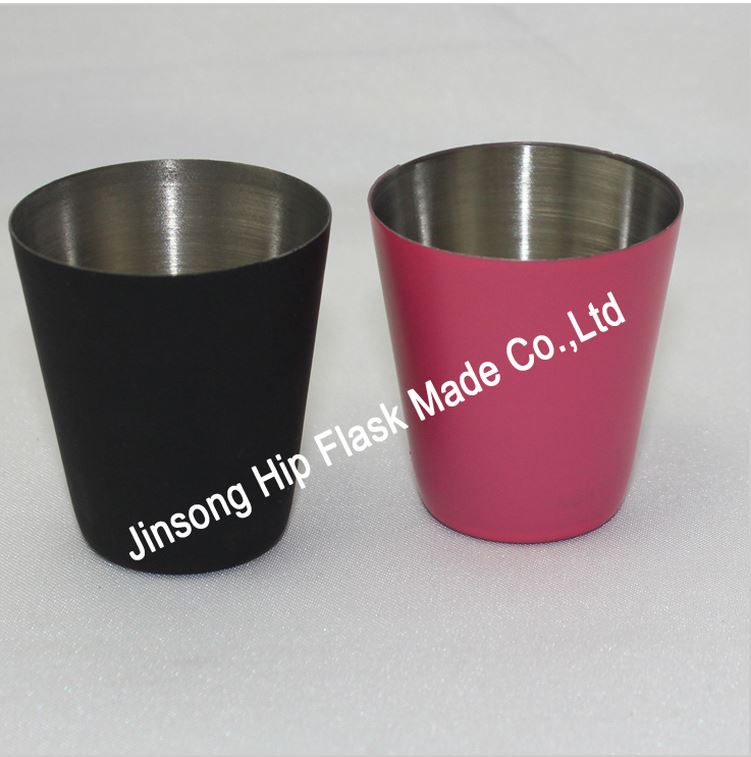 

Pink or black colored 25ml Quality Stainless Steel jigger ,shot glass ,mixed color can be mixed, Pink /black /sliver