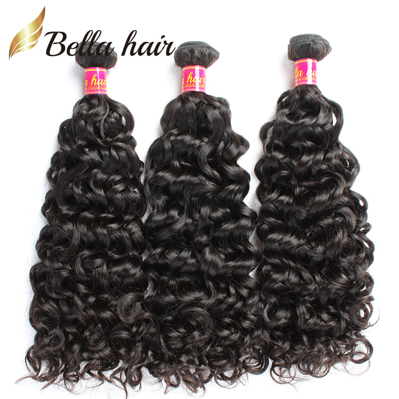 

8A Water Wave Style Remy Hair Weaves Extensions Brazilian Virgin Human Hair Natural Color Cambodian Malaysian Indian Peruvian 3/4 Bundles Tiktok Sale