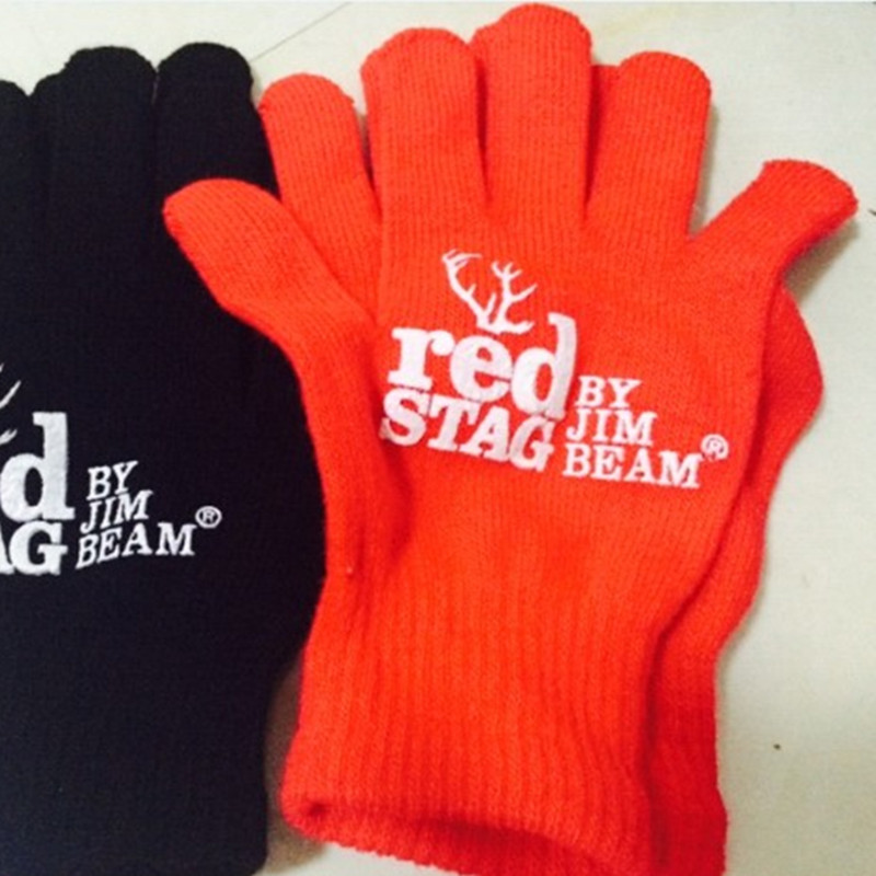 

Custom Knitted Gloves Acrylic Fabric Five Fingers Gloves Wholesale Can Print Your Logo On It Promotional Product Free Shipping