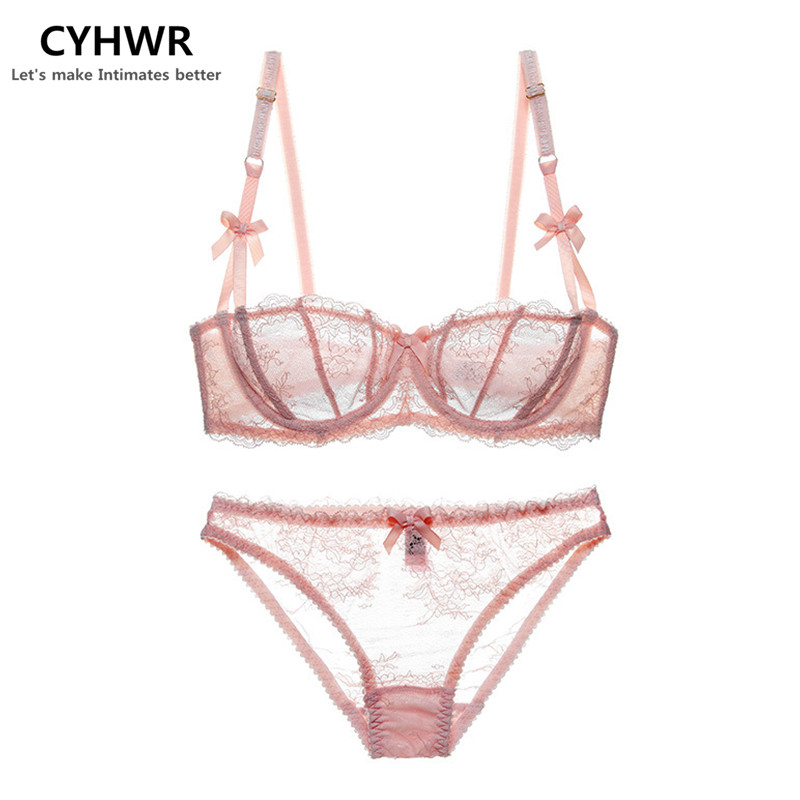 

Wholesale-New 2016 Fashion transparent sexy bra set plus size Women lace ultra-thin blue underwear set, Black