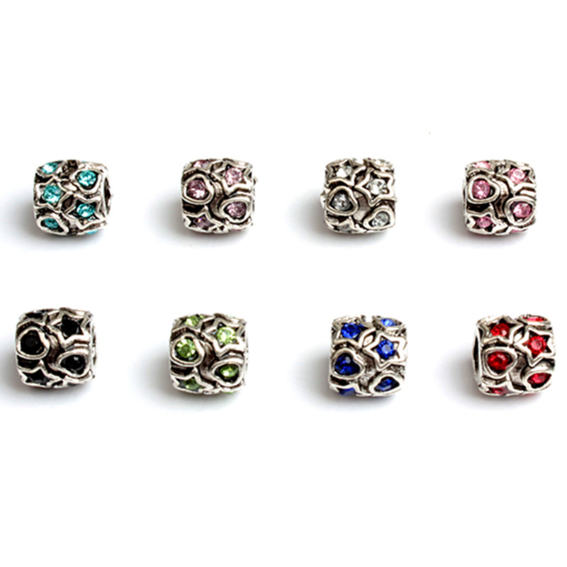 

Star And Heart Crystal Alloy Charm Bead Fashion Women Jewelry Stunning Design European Style For Pandora Bracelet Bangle PANZA007-5