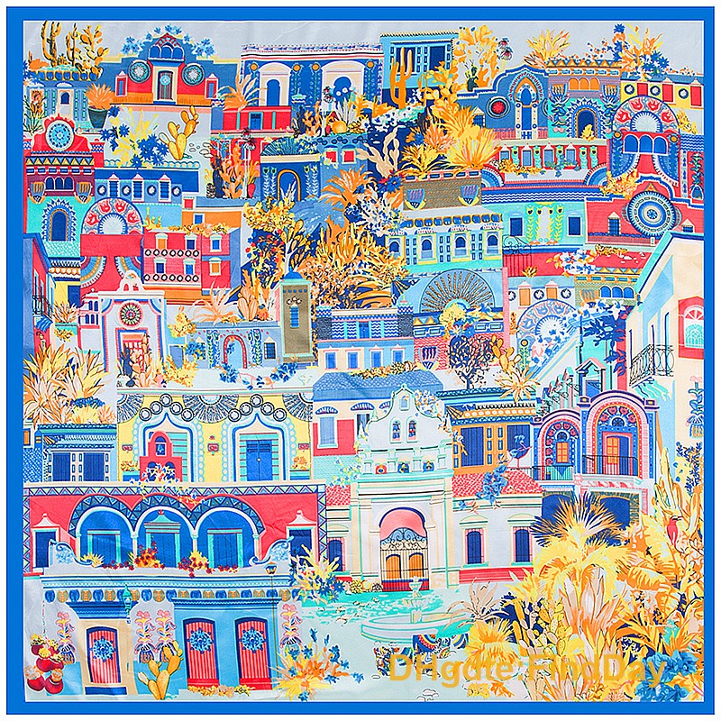 

Senior 90cm*90cm scarf scarf shawl scarves pattern building Ms.