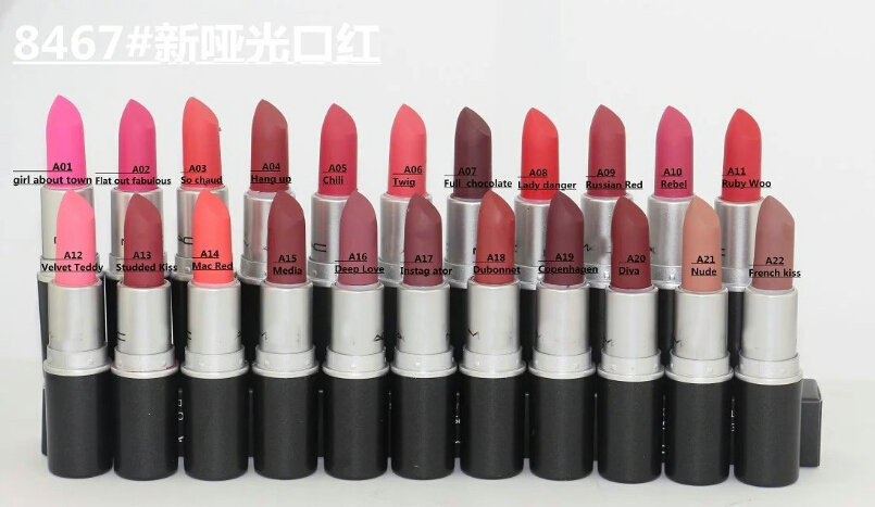 

free shipping! NEW 24 colors Matte lipstick have English name(24pcs/lots)