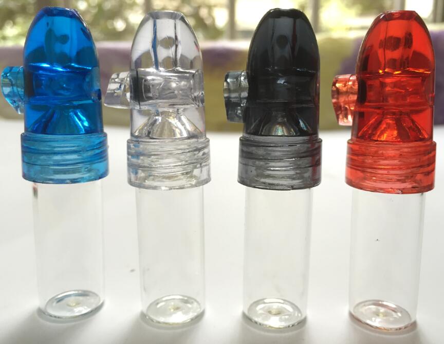 

HOT Snuff Bullet Box Dispenser Snuffer 67mm Height Acrylic Glass Snorter Rocket SNUFF BOTTLE Snuff Snorter Sniffer Dispenser