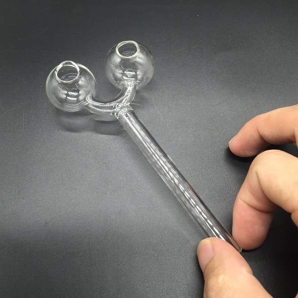 

2016 New Style slingshot shape Glass Smoking handle Pipes Transparent clear glass Oil burners water pipes glass tube in stock free shipping