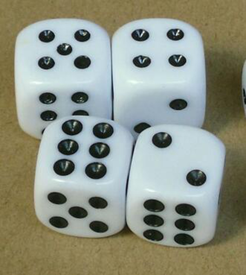 

16mm Black Point Dice 6 Sided Ordinary Dices Children Educational Toy Casino Craps Drinking Game Accessories Family Party Playing Boson #N29