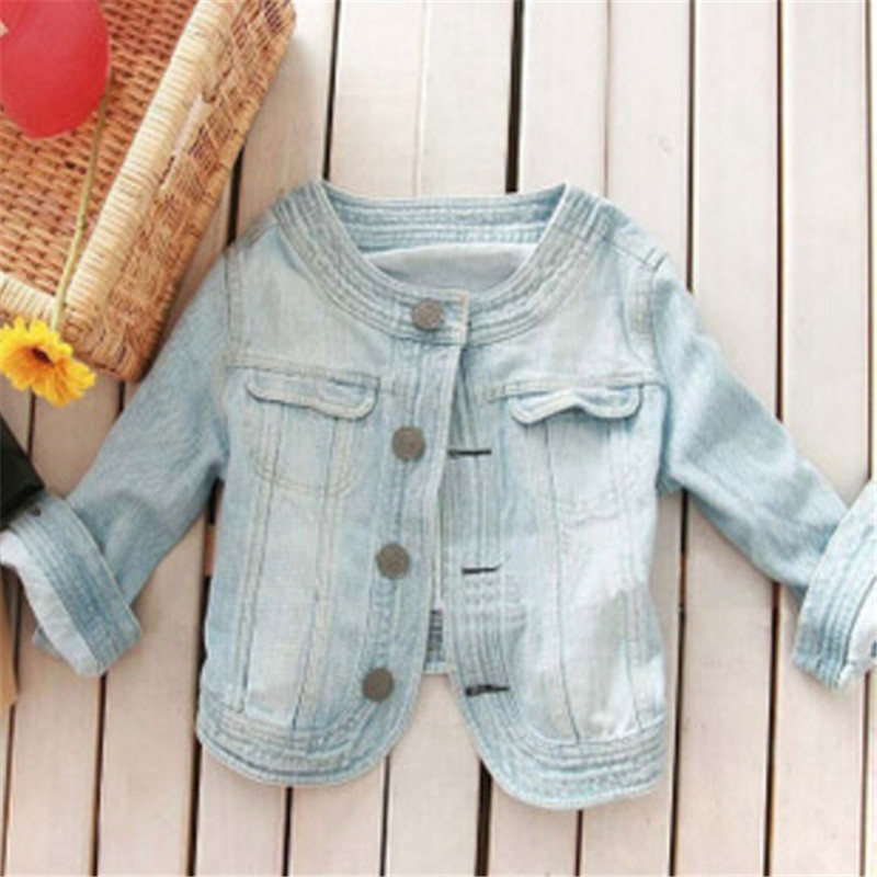 

Wholesale- Women' Denim Jacket Sweet Cute Short Coat Girls Slim Coat Three Quarter -XL Casual High Waist Vintage Coat Free Shipping C6076, Blue