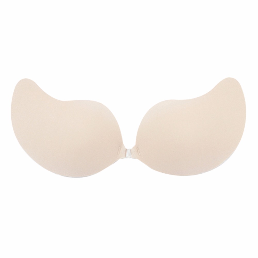 

Wholesale-Women Push Up Silicone Bra BH Stick On Invisible Self Adhesive Bras Cup ABCD, Black