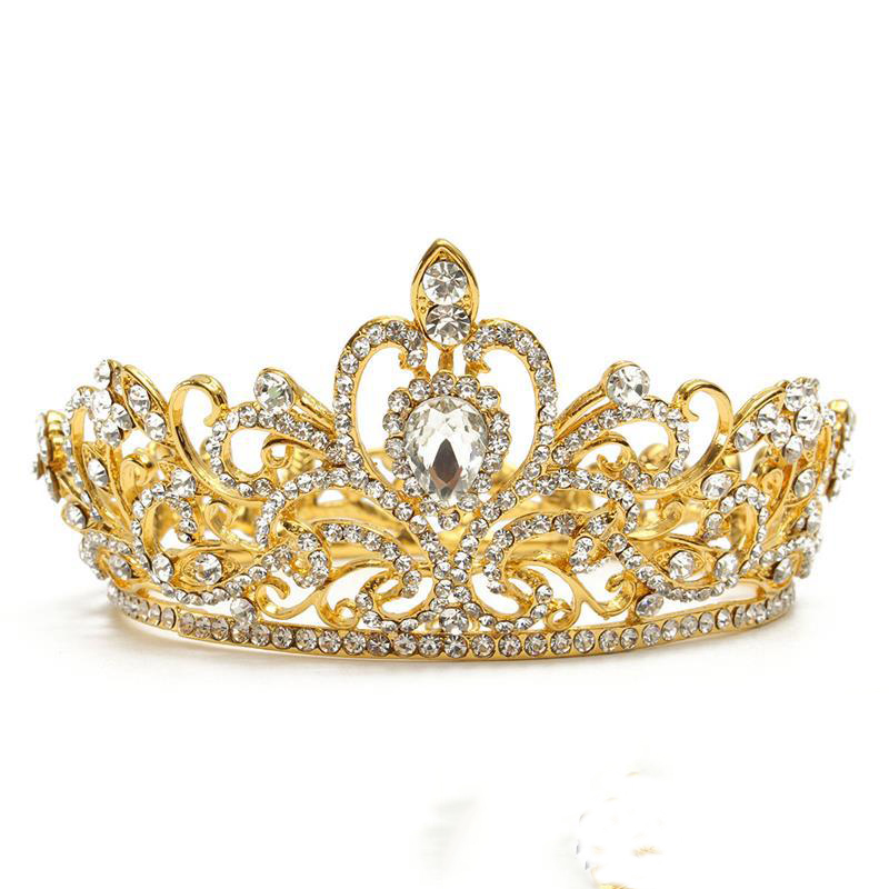 

Luxury Vintage Rhinestones crown Baroque Crystal Bridal Tiara Wedding Crowns Hairband Headband Wedding Hair Accessories Of Tiaras For Ladies