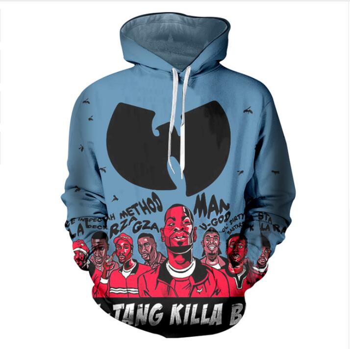 2017 Autumn winter new Fashion 3D Hoodies Wu Tang Clan printing casual Hoody Funny Sweatshirt Drop shipping XK69