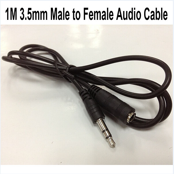 

Wholesales black 1M Stereo Audio Extension Cable 3.5mm Male to Female by Free shipping