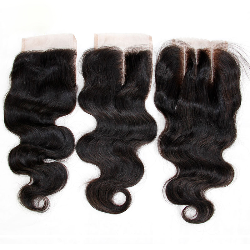 

Brazilian Body Wave Virgin Human Hair Lace Closures Free Middle 3 Part Peruvian Malaysian Indian Cambodian Mongolian Hair Closure 4x4 Size