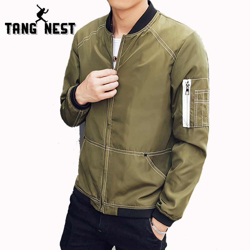 Vente en gros - tangnest 2017 Vente chaude Veste de mode Hommes Casual Slim Hommes Veste Printemps Confortable Veste Homme 5 Couleurs Asiatique T