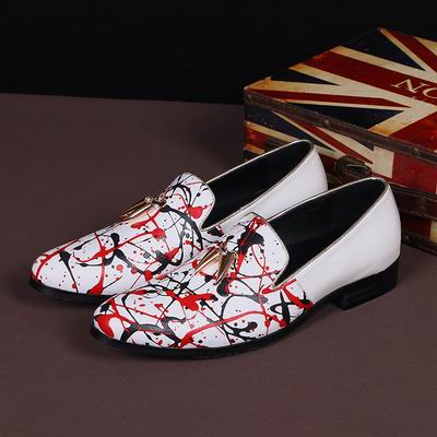 

Hot Selling Luxury Mens Leisure Leather Shoes Fashion Round Toe Charm Slip On Flat Shoes For Mens Party Graffiti Loafer 38-46, Multi