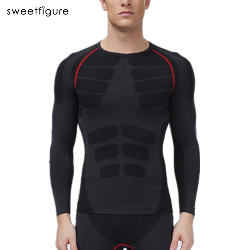 

Wholesale-Slimming Underwear For Men Compression Men Shaper Sport Long Sleeve Body Shaper Tops Waist Cincher Body Shaper Underwear Man