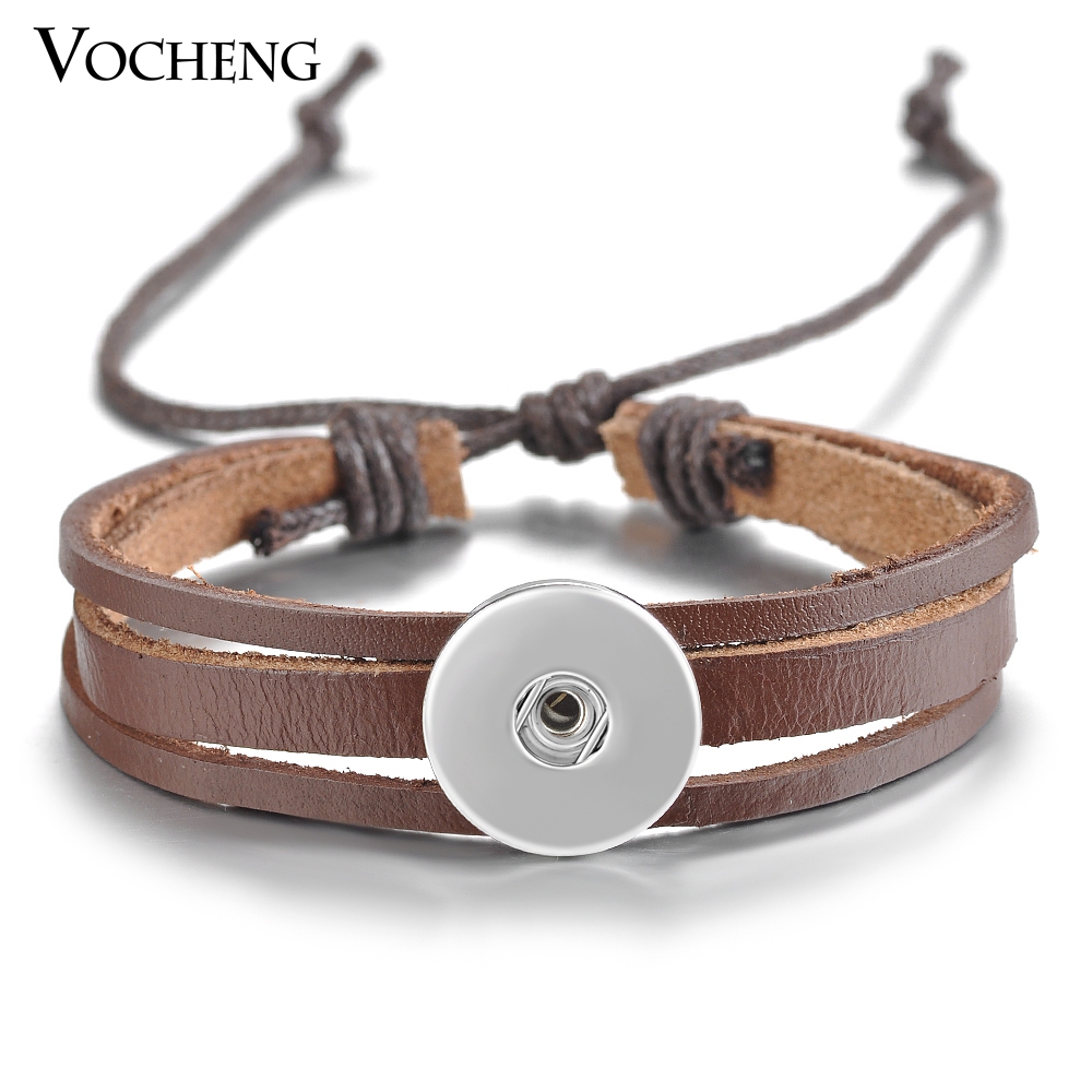 

NOOSA Genuine Leather Bracelet Ginger Snap Jewelry Lace-up 18mm 2 Colors VOCHENG NN-511