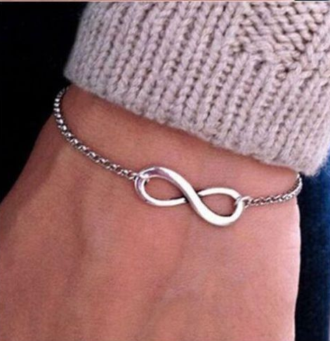 

12pcs/lot New Fashion Jewelry Gift Bohemia Style Infinity Symbol 8 Bracelets, Golden;silver