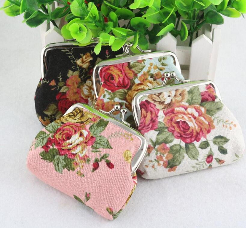 

Fashion Hot Women Coin Wallet Purse Coins Bag Vintage flower coin purse canvas key holder wallet hasp small gifts bag clutch handbag, Remarks