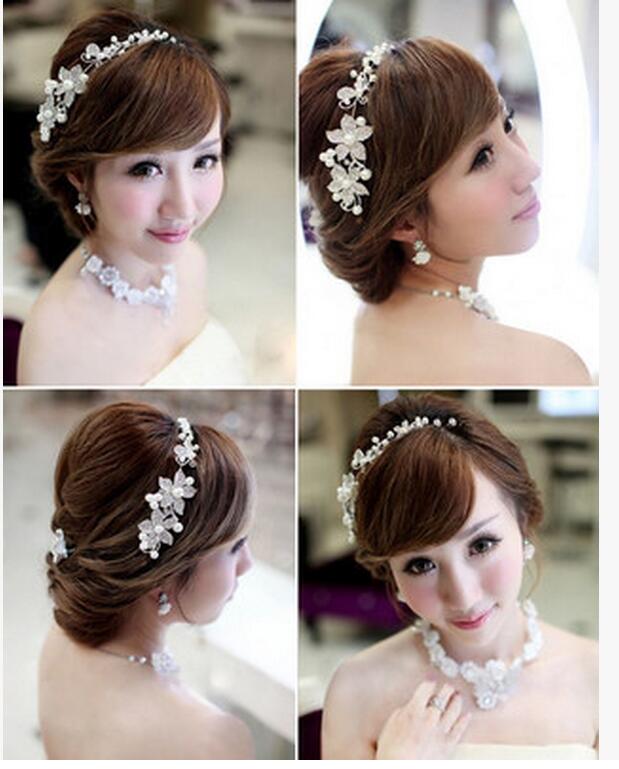

The Bride Adorn Article Alloy Diamond Pearl Headdress Hair Dress Accessories