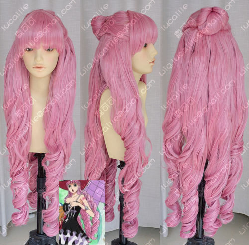 

Free shipping New High Quality Fashion Picture wig >ONE PIECE Perona Halloween Wavy Hair Cosplay Party Wig Curly Wig+Six Ponytails, Colour