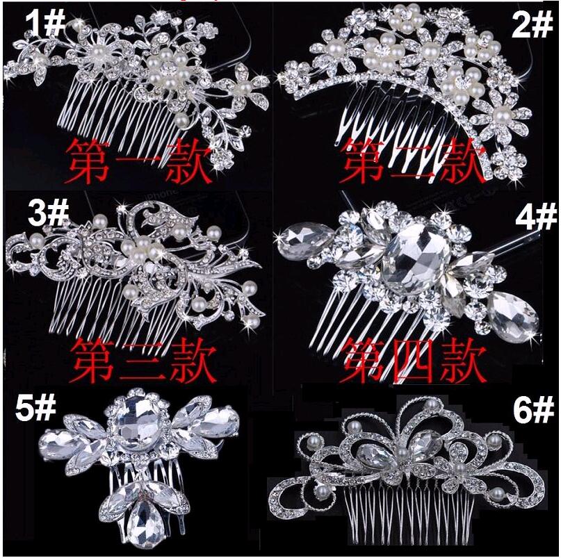 

Bridal Hair Combs Head Pieces Tiara Rhinestones Pearl Flower Butterfly Brade Hairpin Hair Accessories for Wedding