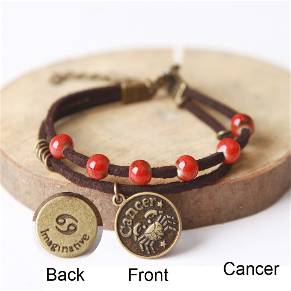 Red Oval Zodiac 9mm encanto italiano-se adapta Classic italiano pulseras