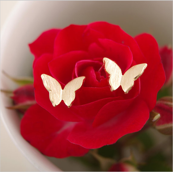 

Wholesale and lovely women zinc alloy of gold and silver earrings butterfly girl best gift wedding accessories women dance festival, Golden;silver