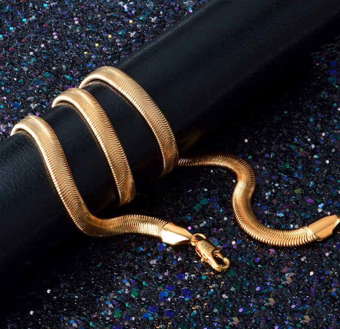 

20 inch 6MM Necklace With 18K Men Jewelry Platinum/Rose Gold/18K Real Gold Plated Chain Necklace 20g