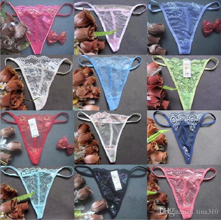 

500pcs/lot Sexy T-back women's lace G-string girl's Women Sexy panties lady underpants Transparent Sexy G-Strings T-pants Lingerie, Multicolor