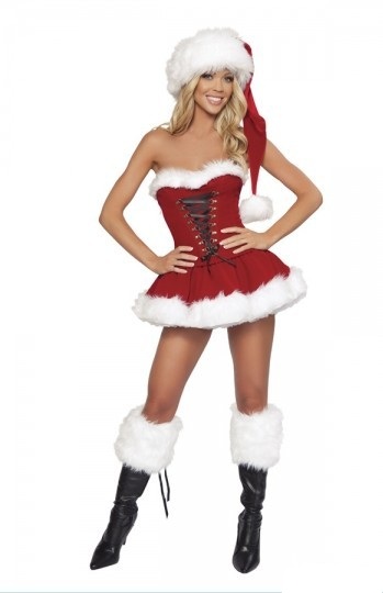 Women Miss Santa Claus Costume Christmas Fancy Dress Outfit Suit Adult  Dress UK 