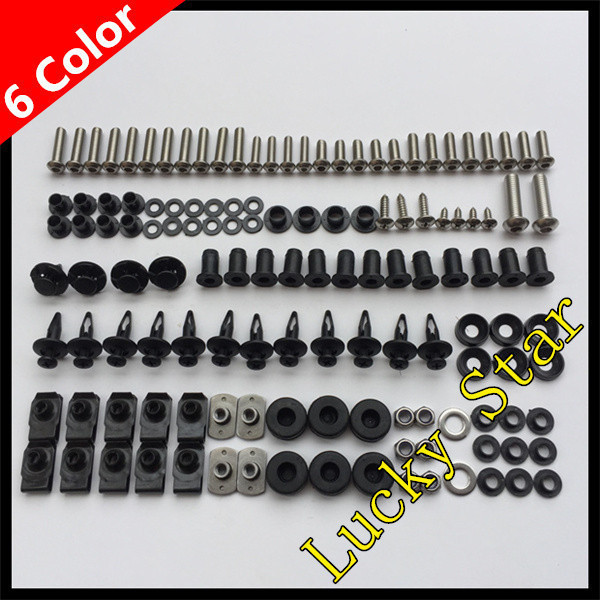 and Hardware Black Complete Motorcycle Fairing Bolt Kit Kawasaki 2009-2012 ZX-6R Body Screws Fasteners