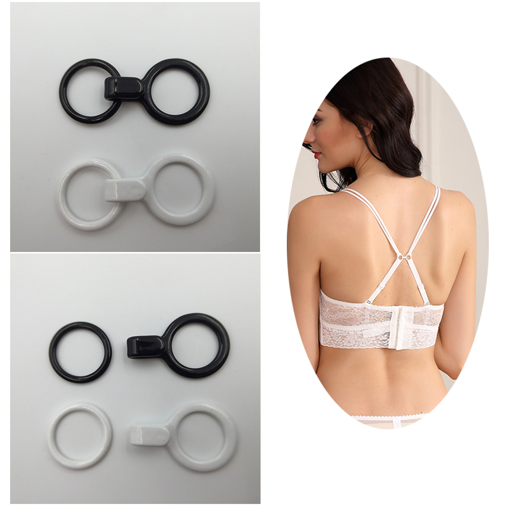 

Free shipping 200 sets / lot nylon coated bra ring with hook J hook, Black