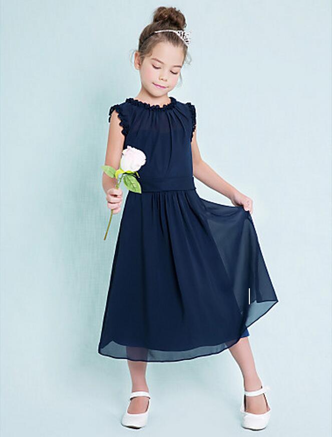 navy blue and coral flower girl dresses