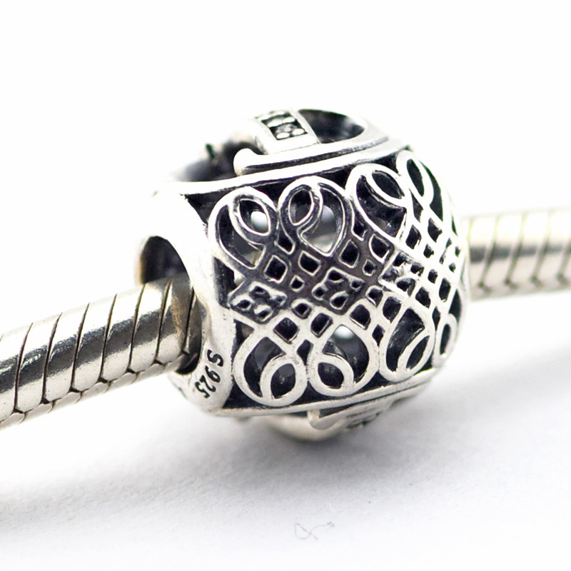 Vintage Letter B Love Bead Fits 925 Sterling Silver Jewelry Beaded Snake Chain Bracelets European Woman DIY Fashion Making-image-387637628