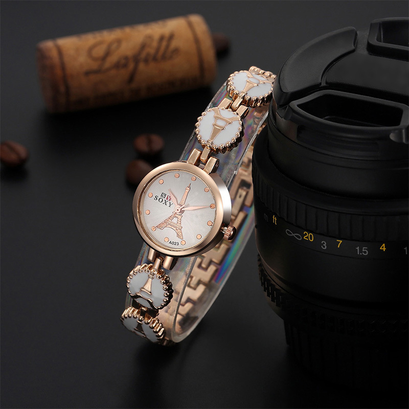 

Fine New Style women Wrist Watch Explosion models, Ms. bracelet watch high-end fashion Eiffel Tower watch female watches 2piece/lot, Color