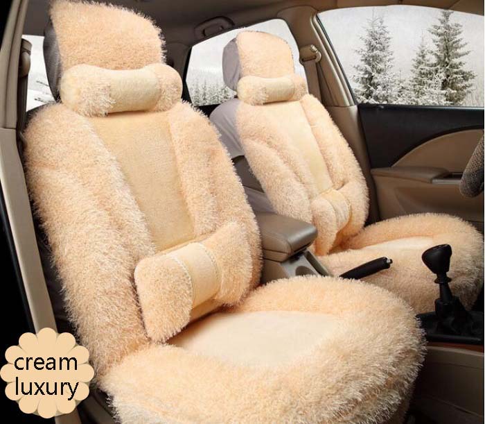 

Auto Car Seat Cover full sets Universal Fit 5 seat SUV sedans front/back seat mats automotive short fur plush design