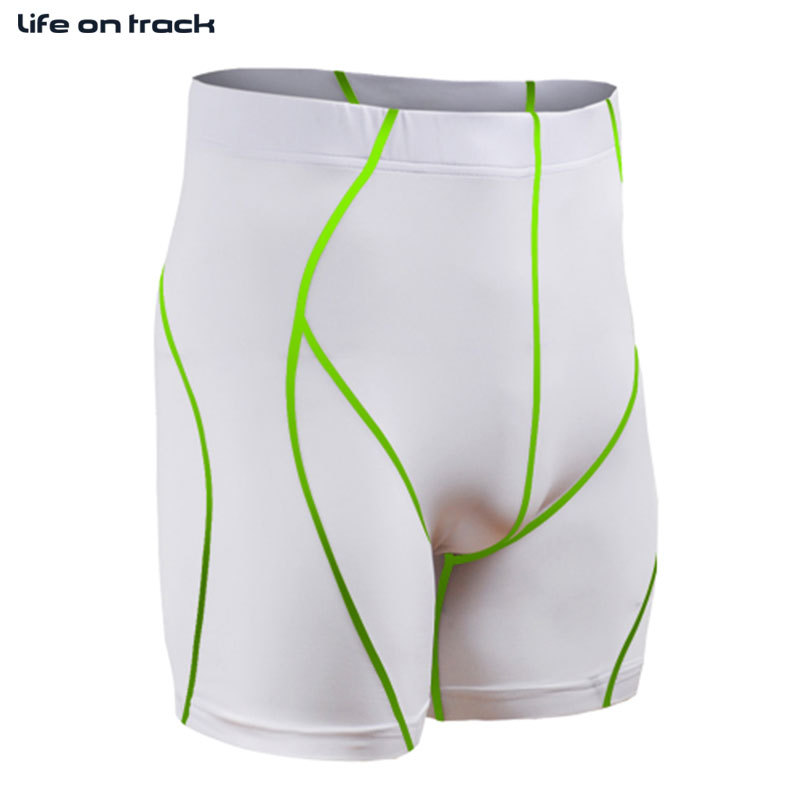 

Life On Track Top Quality Gym Sportwear Men's Compression Shorts Quick-absorption Fast-drying Breathable Running Shorts, Green