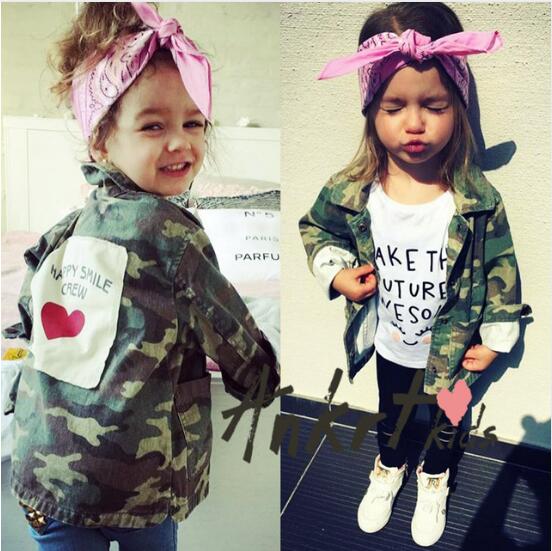 

children clothing autumn girls jackets and coats Camouflage printed girls denim jackets casual girls windbreaker jackets