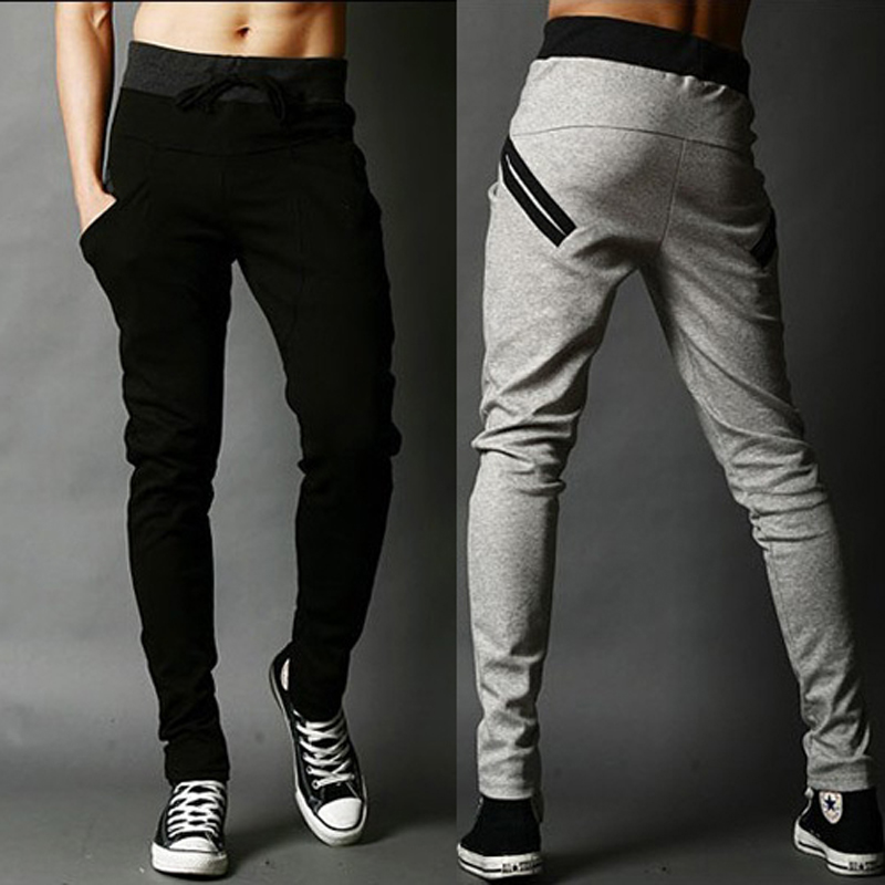 

2017 New Fashion Men Jogger Pants Chinos Skinny Joggers Harem Pants Sweat Pants Men Sport Trousers, Black