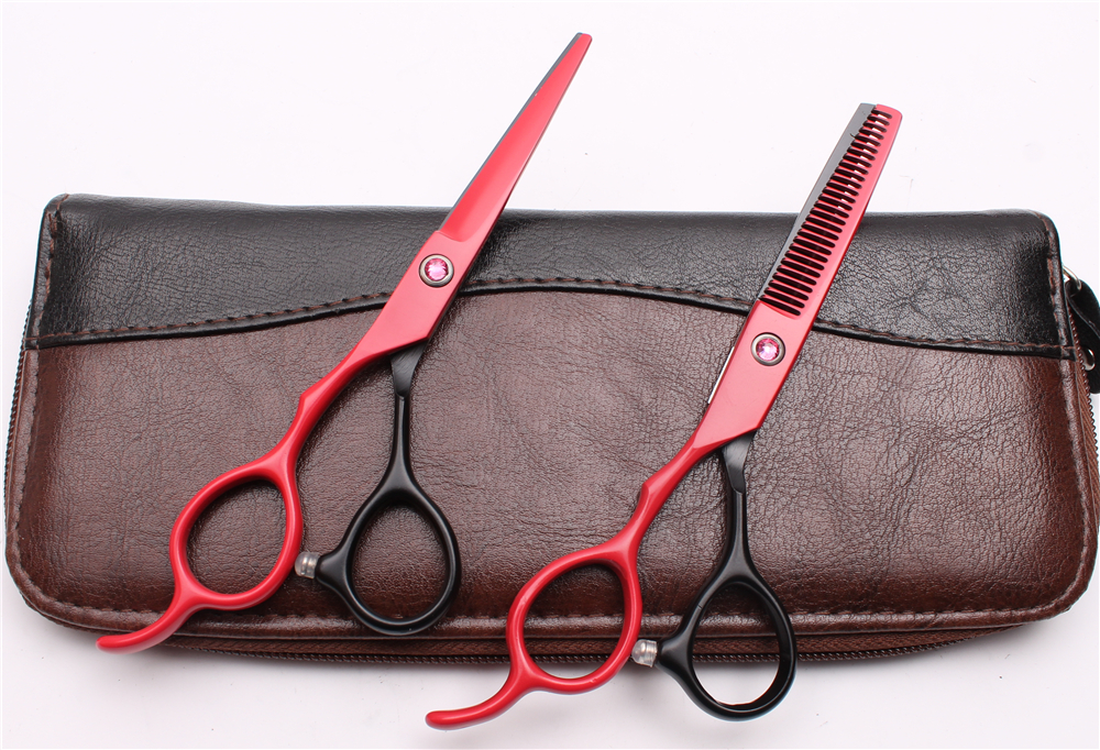 

2Pcs 6" Japan 440C Left Hand Scissors Customized Logo Professional Human Hair Scissors Barber"s Hairdressing Shears Salon Style Tools C8001