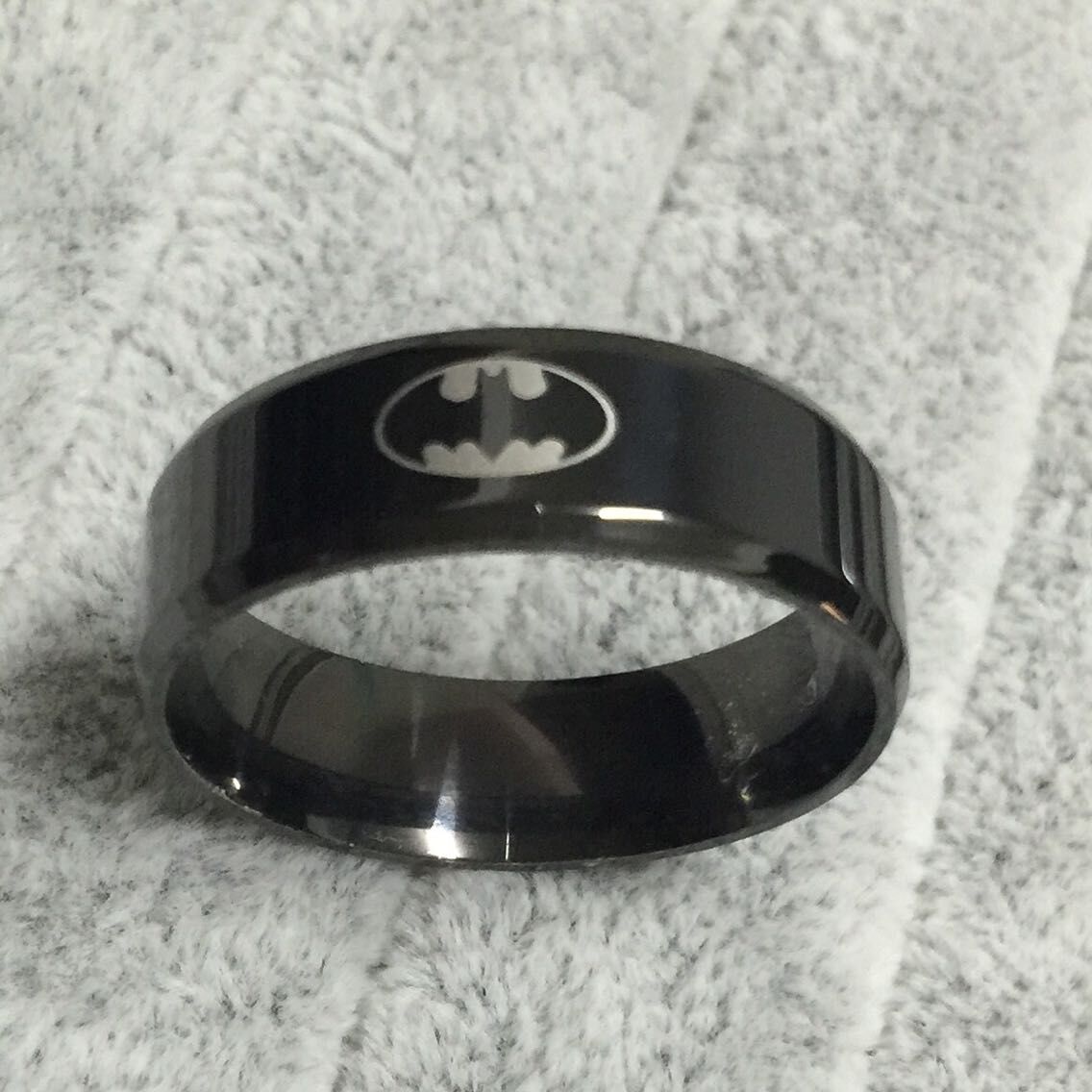 

Black batman logo alliance of tungsten carbide ring wide 8mm 8g for men women high quality USA 7-14