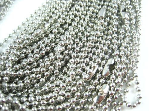 

Wholesale Mixed Bulk Lots 50pcs Beads Metal Necklaces Chains Fit For Pendants Jewelry Accessories brand new, Silver
