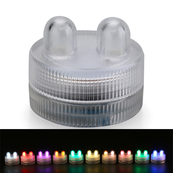 Luces sumergibles sumergibles impermeables de la bater/ía LED del t/é de la boda de 10pcs sub submarinas con el regulador