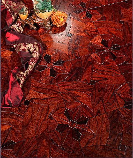 Dark Red Black Elm Hardwood flooring parquet tile engineered wood floor medallion inaly marquetry wallpaper background panels art carpet-image-403455293