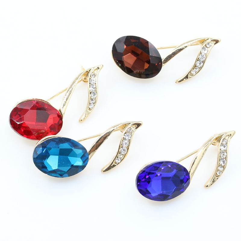 

New Fashion Rhinestone Brooches Gold Color Luxury Crystal Musical Note Brooch Pin for Women Birthday Gift Hot Selling